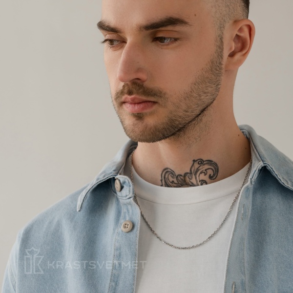 Цепь из белого золота 585, плетение «Якорь»